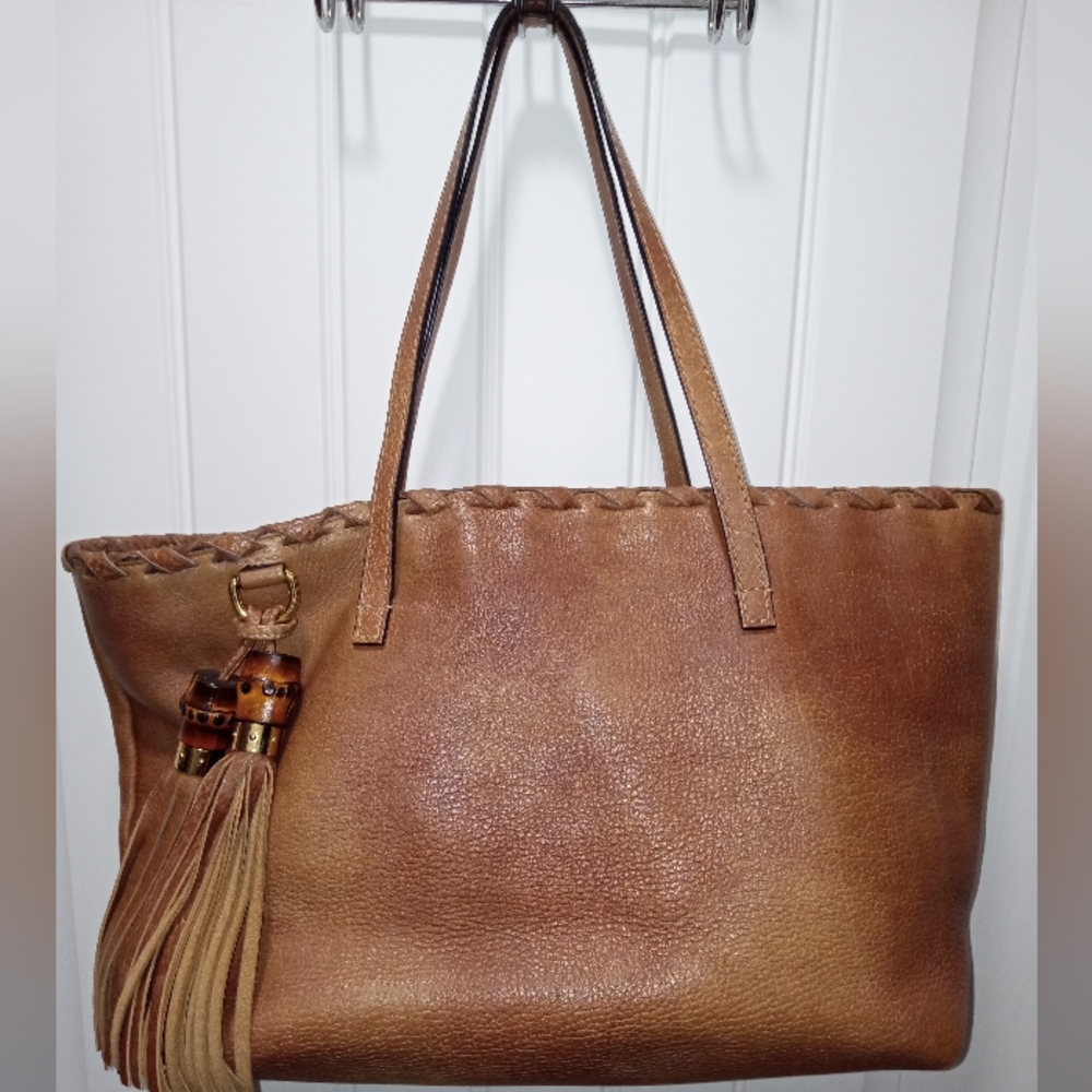 Gucci Leather Purse Bamboo Tassels - 100% Authentic